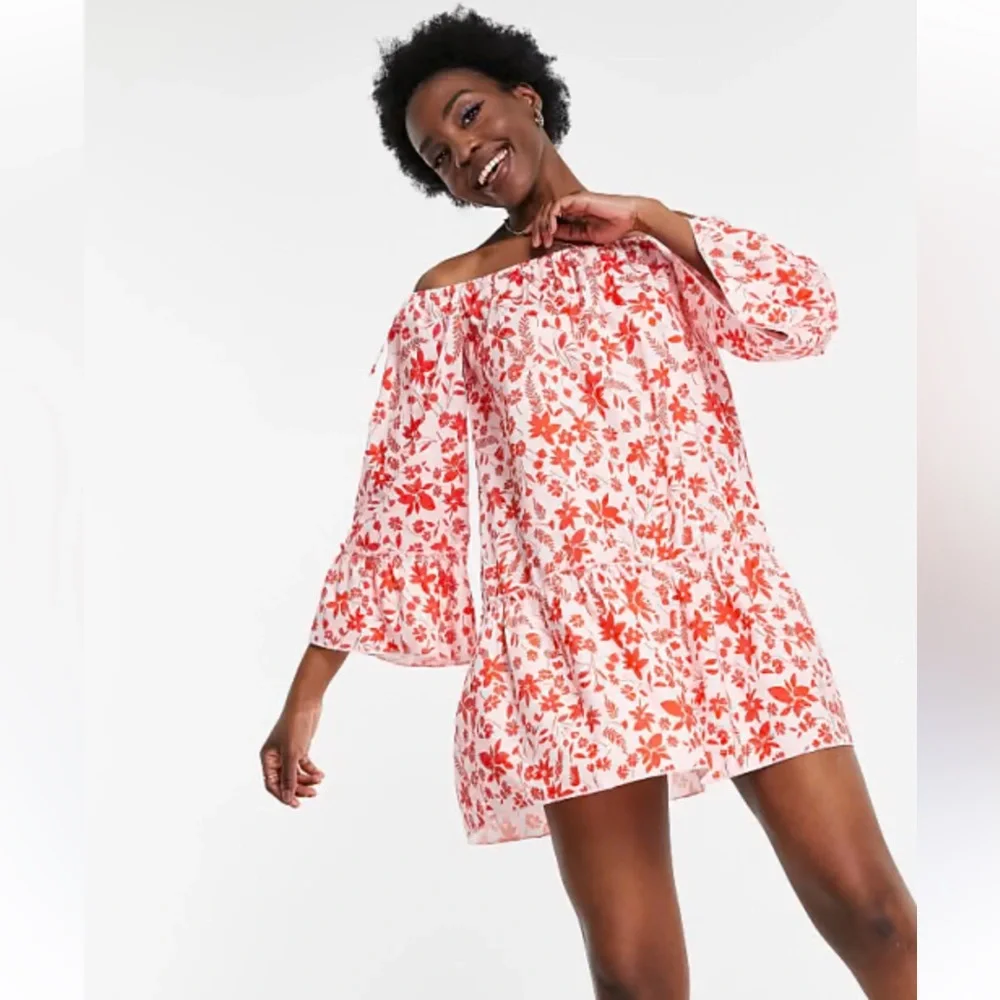 Parisian Tall NWT Off Shoulder Floral Mini Dress - Picture 1 of 12